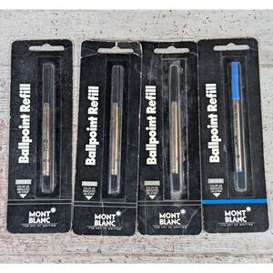 Lot Montblanc Ballpoint Pen Refill Medium Point M 3x Black 1x Blue New Old Stock